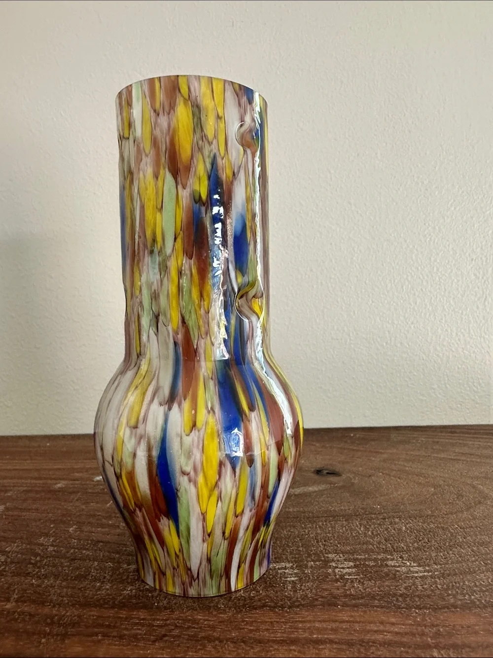 Hand-Blown End of Day Confetti Art Glass Lamp Chimney Replacement Shade